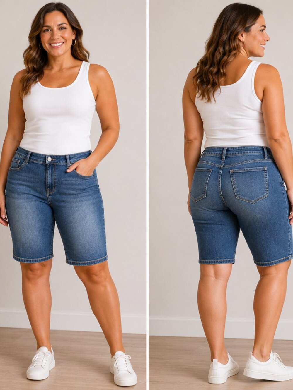 1822 Denim Women’s Bermuda Jean Shorts Size 6 Medium Wash Blue